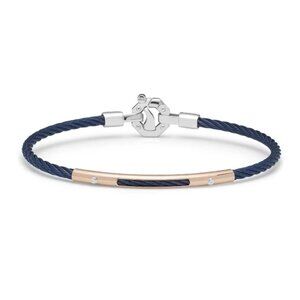 BARAKA Men's BR312201ROAC220002 Rose Gold Stainless Steel White Diamond Bracelet